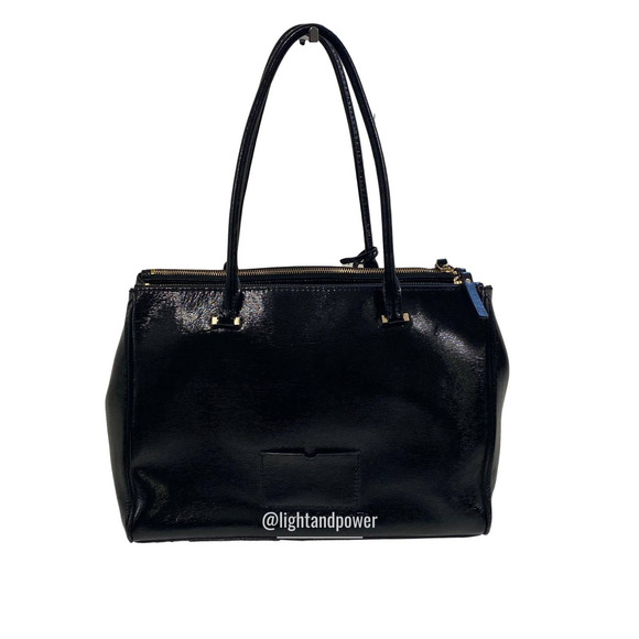 Kate Spade Black Tri-Compartment Patent Tote EUC - Picture 2 of 16
